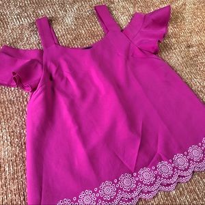 Pink Embroidered Off-The-Shoulder Blouse